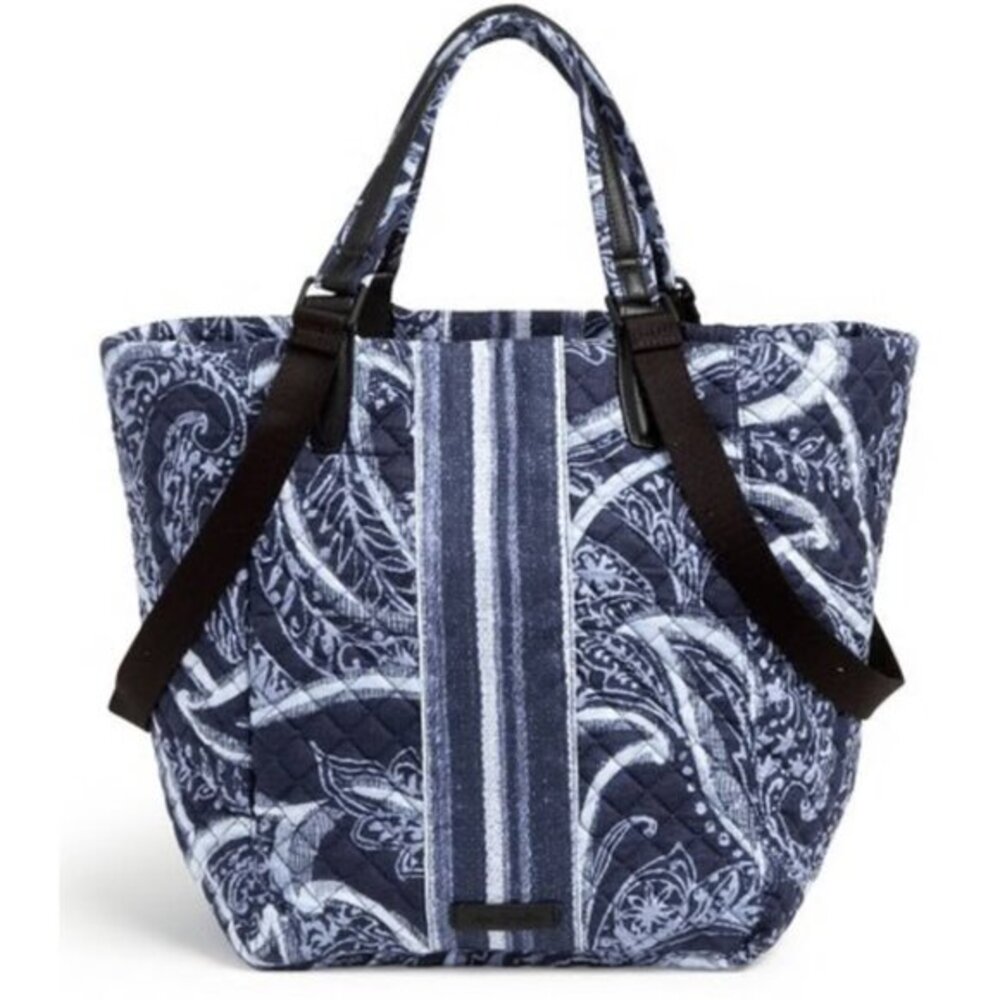 Vera Bradley‎ Change It Up Tote Blue Paisley Shoulder Bag Purse
